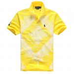 new style ralph lauren col haut tee shirt 2013 hommes cotton printing yellow
